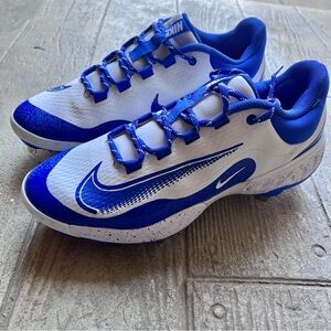 Nike Men Blue and White Baseball Cleats